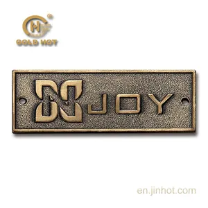Fabricante profissional personalizado da marca nome do logotipo de metal do cobre da placa para a mochila