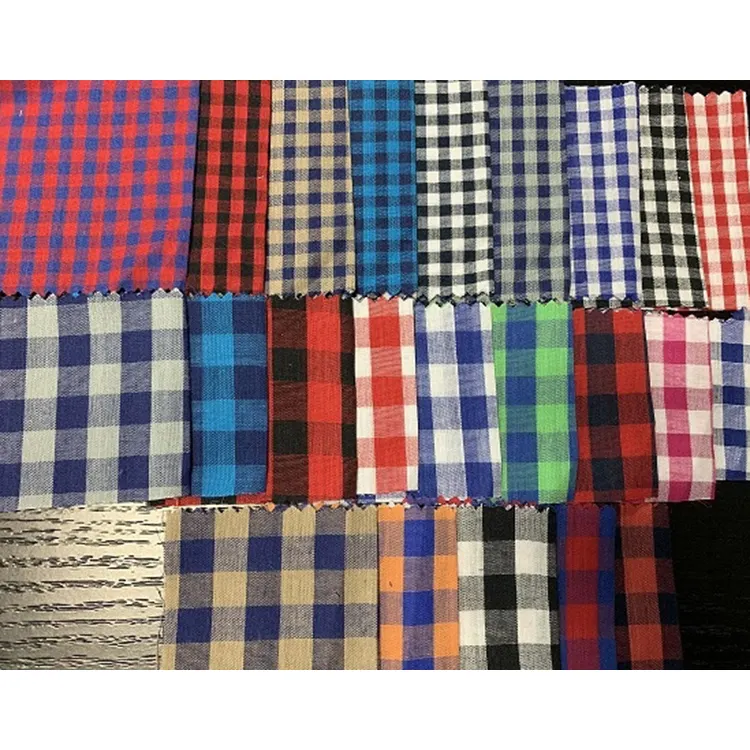 110sm 57 "/58" 30 एस कपास यार्न रंगे बुना चेक नई कमीज़ बनाने का कपड़ा Stocklot