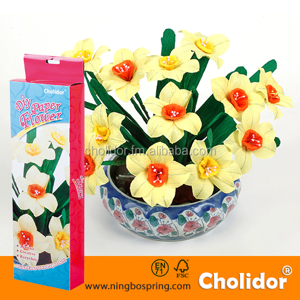 DIY Креп Цветок Нарцисс