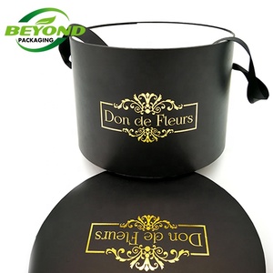 2019 Oro Negro redondo flor Rosa fresca caja/conservas sombrero flor caja de - Product Image 5