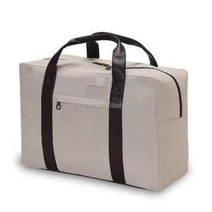 Fashion Leisure Canvas Cotton Favric Duffle Small Travel Bag with Handle and Tote for Travel Packaging and Business Trip