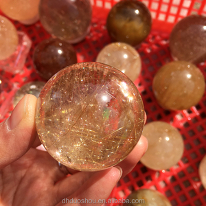 Chất Lượng Hàng Đầu Phong Thủy Tự Nhiên Tóc Rutilated Bóng Tinh Thể Thạch Anh - Product Image 3