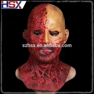 De alta calidad de Horror de Halloween traje de diablo hombres quemar estilo máscara de látex