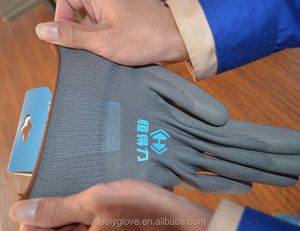 Caliber 13 badge <span class=keywords><strong>the</strong></span> printout's coating polyester PU coated working gloves - Product Image 5