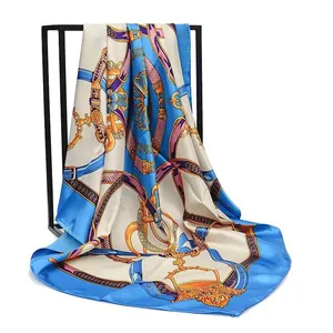 2024 newest design cheap colorful digital printing satin scarf