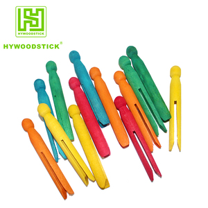 Pince de poupée en <span class=keywords><strong>bois</strong></span> naturel multifonctionnelle pour bricolage Clips de sacs colorés pour vêtements et aliments pour garde-robe et cuisine - Product Image 2