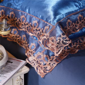 Boutique Ánh Sáng Sang Trọng Phong Cách Cung Điện Châu Âu Đẹp Cao Quý Thanh Lịch Và Mượt Với Ren Và Satin Jacquard Thiết Kế Bộ Đồ Giường - Product Image 3