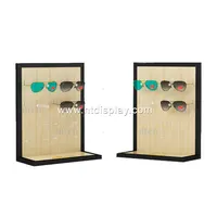 Plexiglass expositor de óculos de sol, suporte de óculos de sol de madeira acrílico, montagem na parede