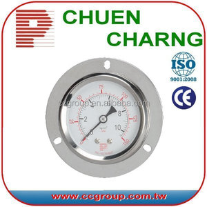 1/4 BSP lower mount stainless steel pressure gauge