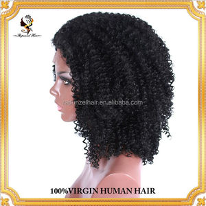Perruques synthétiques à dentelle frontale Rapunzel, nœuds blanchis, boucles crépues, couleur noire, densité 250% - Product Image 5