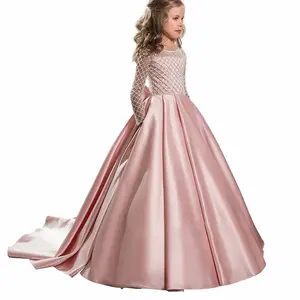 OEM balo kız elbisesi çocuk giyim çocuk uzun kollu ilk cemaat elbiseler çocuk abiye parti elbise kızlar için