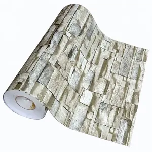 Papel tapiz de ladrillo 3d autoadhesivo con diseño de piedra decorativa para el hogar, gran oferta