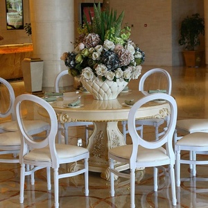 wholesale price wedding ding chair Stackable french white louis chair