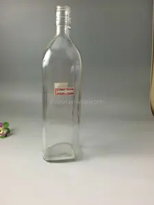 Garrafa de vidro transparente e quadrada 750ml, garrafa roubo para vinho