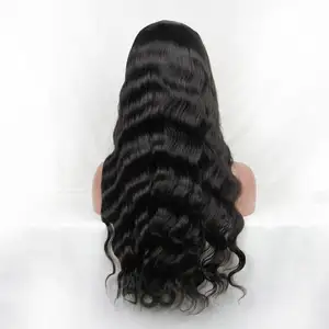 The best chinese hair vendors cheap brazilian human hair body wave preplucked hairline lace front wig with baby hair