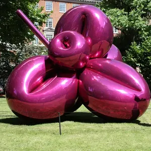 Estatua de flores de globo de acero inoxidable para jardín, estatua moderna y famosa de arte metálico de fábrica OEM