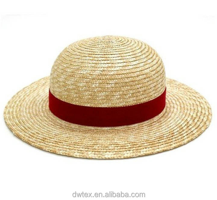 Wholesale Best Selling Red Band 100%paper Straw Luffy Hat