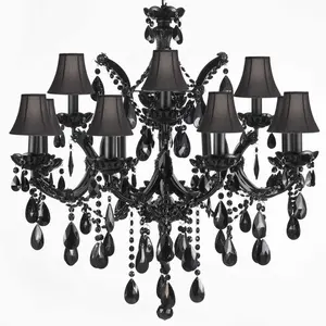 Maria Theresa Chandelier Black Crystal Lighting Cristal Light Modern Glass Chandelier Restaurant Hanging Lighting CZ6066/13