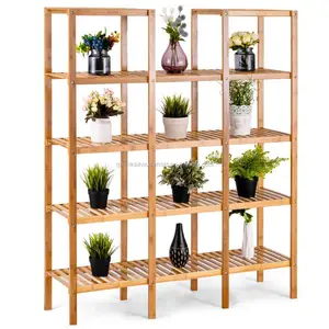 Bambù Utility Scaffale Cremagliera Dell'organizzatore Di Immagazzinaggio Rack Banco di mostra 12-Tier Vegetale Cubo W/Diversi Cellulare Armadio Armadio Di Stoccaggio