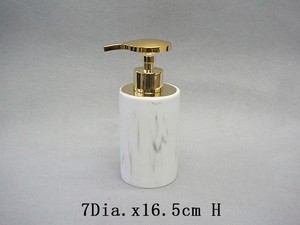 Brand Green Round Cylinder Marble <b>Soap</b> Dispenser - Product Image 4