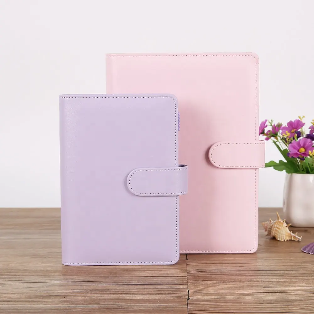 Colorful pink blue purple yellow ring binder A5 notebook cover