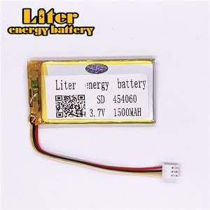 Connector <strong>2</strong>,5-<strong>3</strong> P Hot sale lithium <strong>3</strong>, 7 V 454060 1500 mAh Polymer rechargeable LiPo battery - Product Image 1