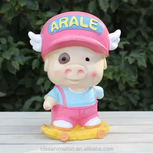 TV cartoon character resin pvc pig doll plastic with ASTM standard promotion pig toy