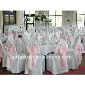 <span class=keywords><strong>Coprisedia</strong></span> in Poliestere Bianco con Fascia <span class=keywords><strong>Rosa</strong></span> per Matrimoni o Feste - Product Image 1