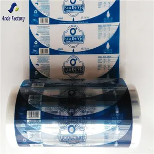 Fabricación de plástico de servicio pesado claras sobre bolsa de embalaje para agua rollo de película de plástico para el agua sobre 500ml