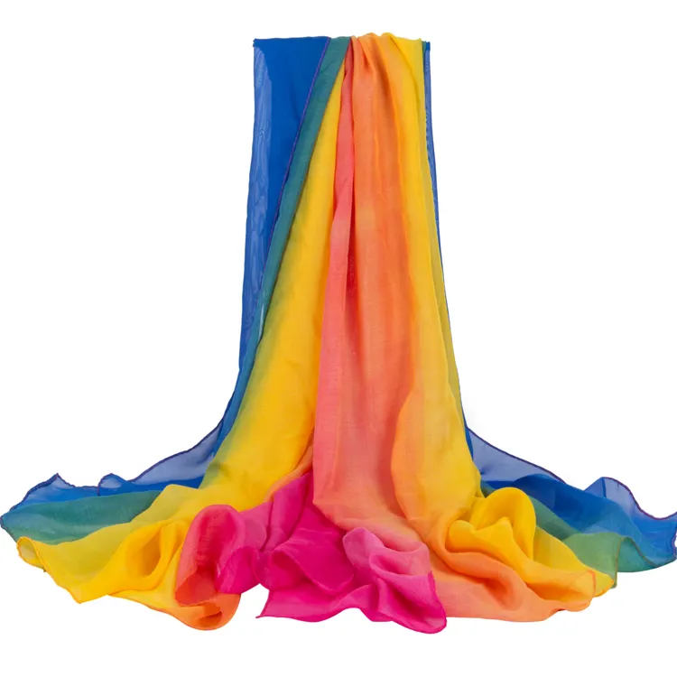 fashion ombre color silk chiffon fabric oversize scarfs