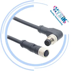 IP67 IP68 hembra impermeable hombre M8 3 4 5 6 8 pin polos circular recto/ángulo recto de PVC PUR conector de cable