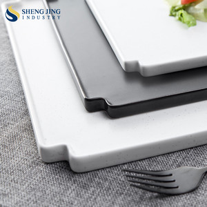 Assiettes carrées en porcelaine pour restaurant, écologiques, noires <span class=keywords><strong>et</strong></span> blanches, mates, plates, en céramique, pour <span class=keywords><strong>service</strong></span>, peu profondes, 8, 10 <span class=keywords><strong>et</strong></span> 12 pouces - Product Image 5