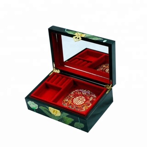 Vintage artigianale Lacca ware Antico Contenitore di Monili Anello Dell'orecchino Della Collana <span class=keywords><strong>CH3</strong></span> - Product Image 1