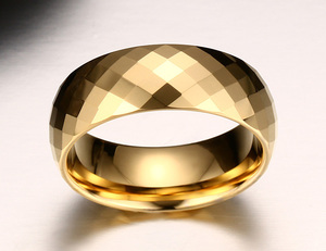 Anillos de Carburo de Tungsteno Facetados de Color Dorado, Baratos, Personalizados, en Existencia, para Mujer, Venta al por Mayor, Dropshipping - Product Image 5