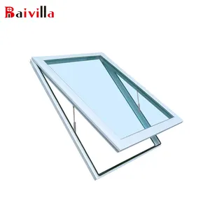 Multifunctional Aluminum Basement Type Top Hung Glass Awning Window