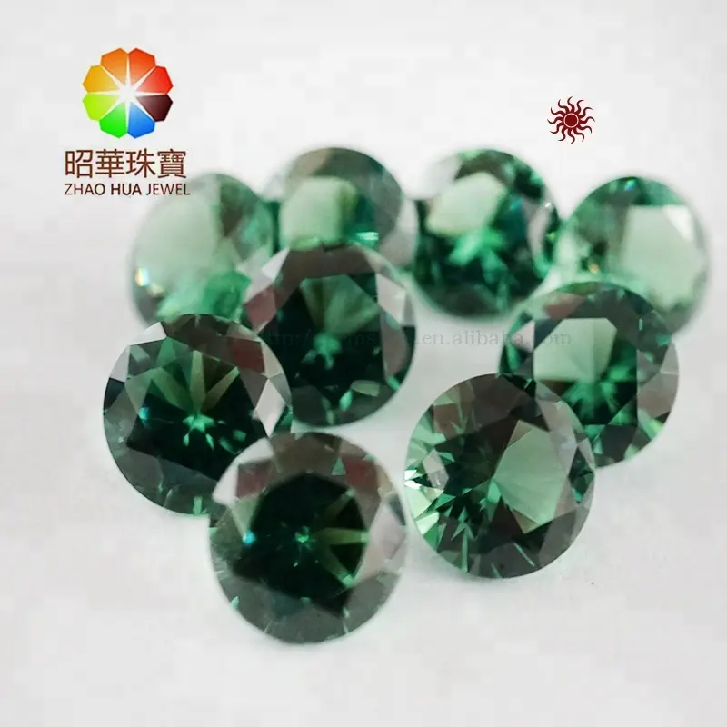 WUZHOU GEMME di Colore cambiare nano sital gemme di cristallo taglio rotondo allentato pietre preziose Zaffiro blu tormalina Verde della pietra preziosa