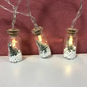 新的2019圣诞灯带玻璃罐树漂移瓶灯复古悬挂派对家庭卧室
