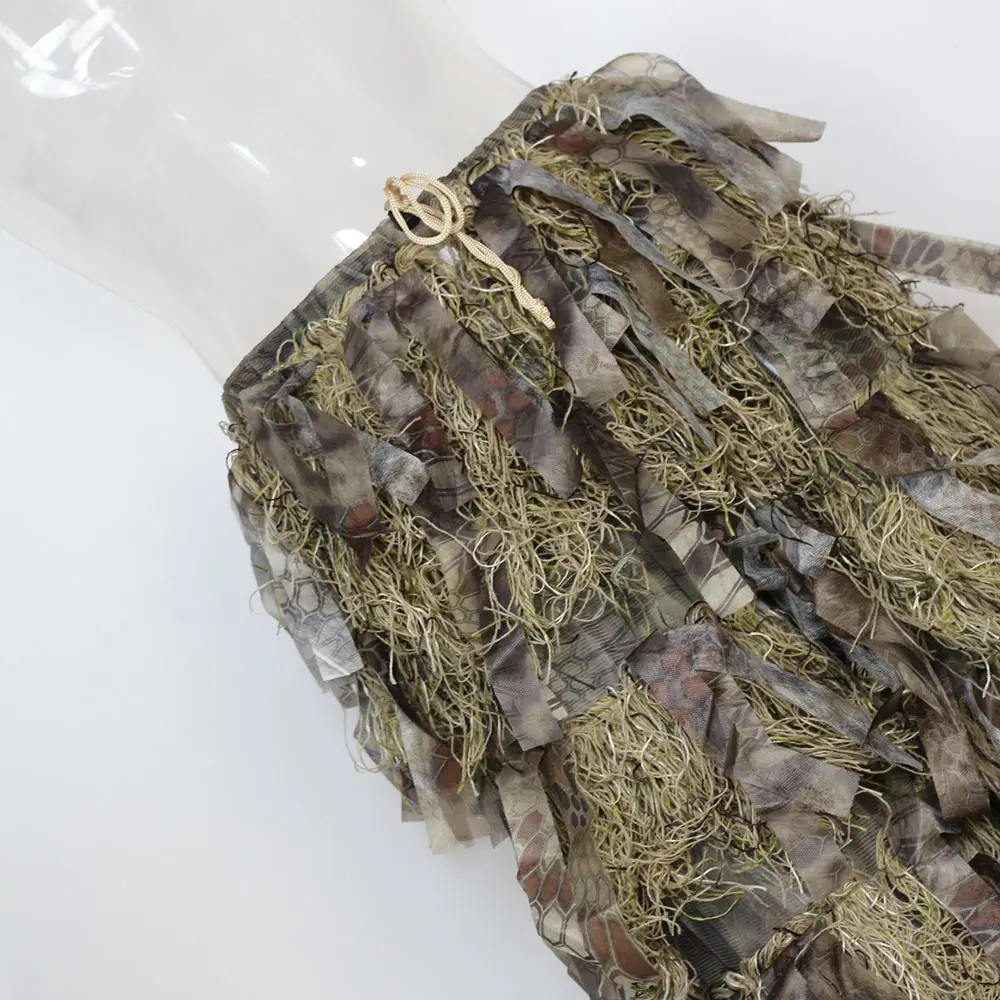 Custom 100% Polyester Fabric Camouflage Suit Clothing Camo Ghillie Suit Leaf Ghillie Suit