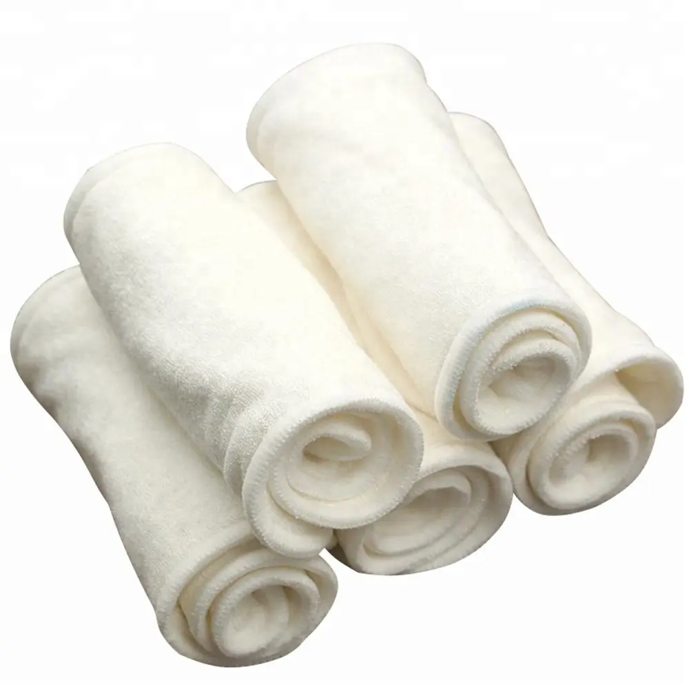 Milagro bebé de forma natural de bambú pañal de tela de 4 capas Super absorbente de agua de reutilizable camisas 5 unids/pack pañales de tela