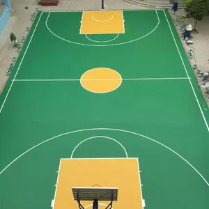 Lapangan Olahraga Basket Luar Ruangan dengan Cat SPU