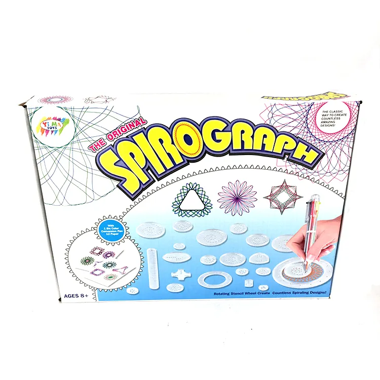 Regalo creativo Set Per bambini di plastica di modello di Strumento di Disegno Spirograph Righello giocattoli tavolo da disegno set