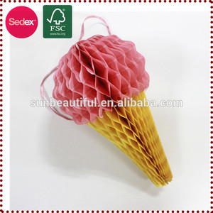 <span class=keywords><strong>Cumpleaños</strong></span> de los niños artículos de papel de nido de abeja helado <span class=keywords><strong>en</strong></span> forma como kids birthday party decoraciones - Product Image 1