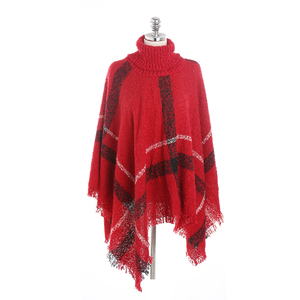 Pulover <span class=keywords><strong>Poncho</strong></span>セーターレディース45色チェック柄タッセル防風冬暖かい女性用Pulover <span class=keywords><strong>Poncho</strong></span> 2020 - Product Image 4