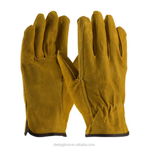 Economy price style leather match cow Working gloves <span class=keywords><strong>the</strong></span> handler - Product Image 4