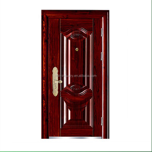Portes <span class=keywords><strong>d</strong></span>'entrée extérieures en acier doré, de sécurité pour la maison, livraison gratuite de la chine - Product Image 5