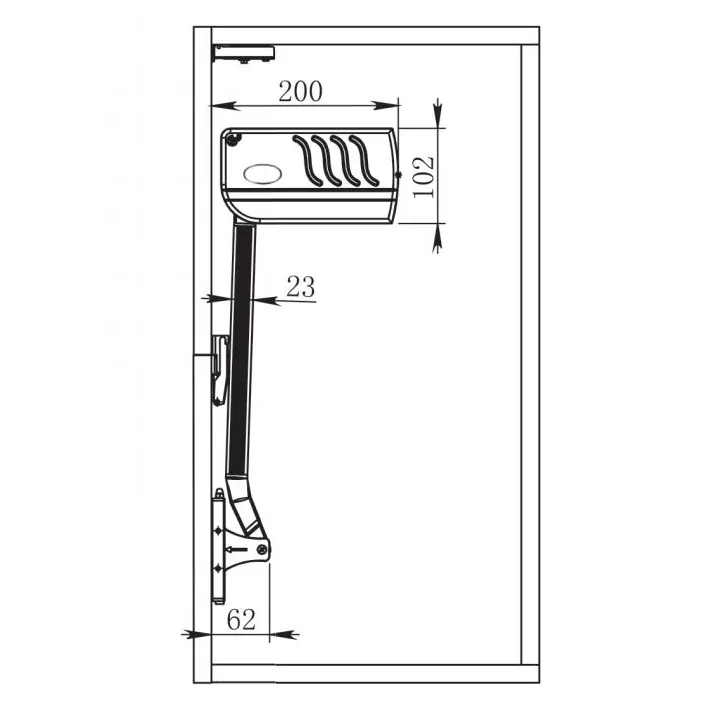 Đồ nội thất công nghiệp nâng phần cứng 600-900mm esg125 lên và hơn hệ thống thang máy lên trên mở cửa tủ hỗ trợ nắp ở lại