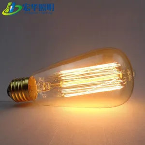 Incandescent St64 40w Bulb ST64 E26 E27 25W 40W 60W Vintage Edison Incandescent Light Bulb