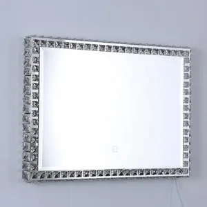 Rectangle Shape and Metal Frame Material crystal Make Up Mirror