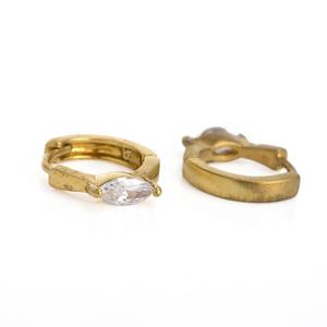 Moda diseño clásico de aleación de cobre chapado en oro del oído del aro pendientes de la manera para oídos sensibles - Product Image 1