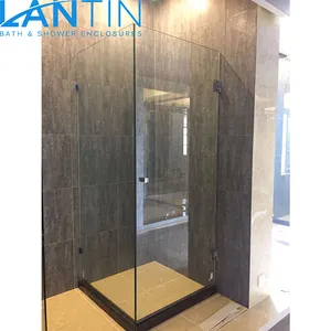 Cabine de douche en verre trempé enceinte salle de bain 10mm verre sans cadre 3/8 porte de douche